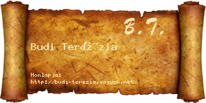 Budi Terézia névjegykártya